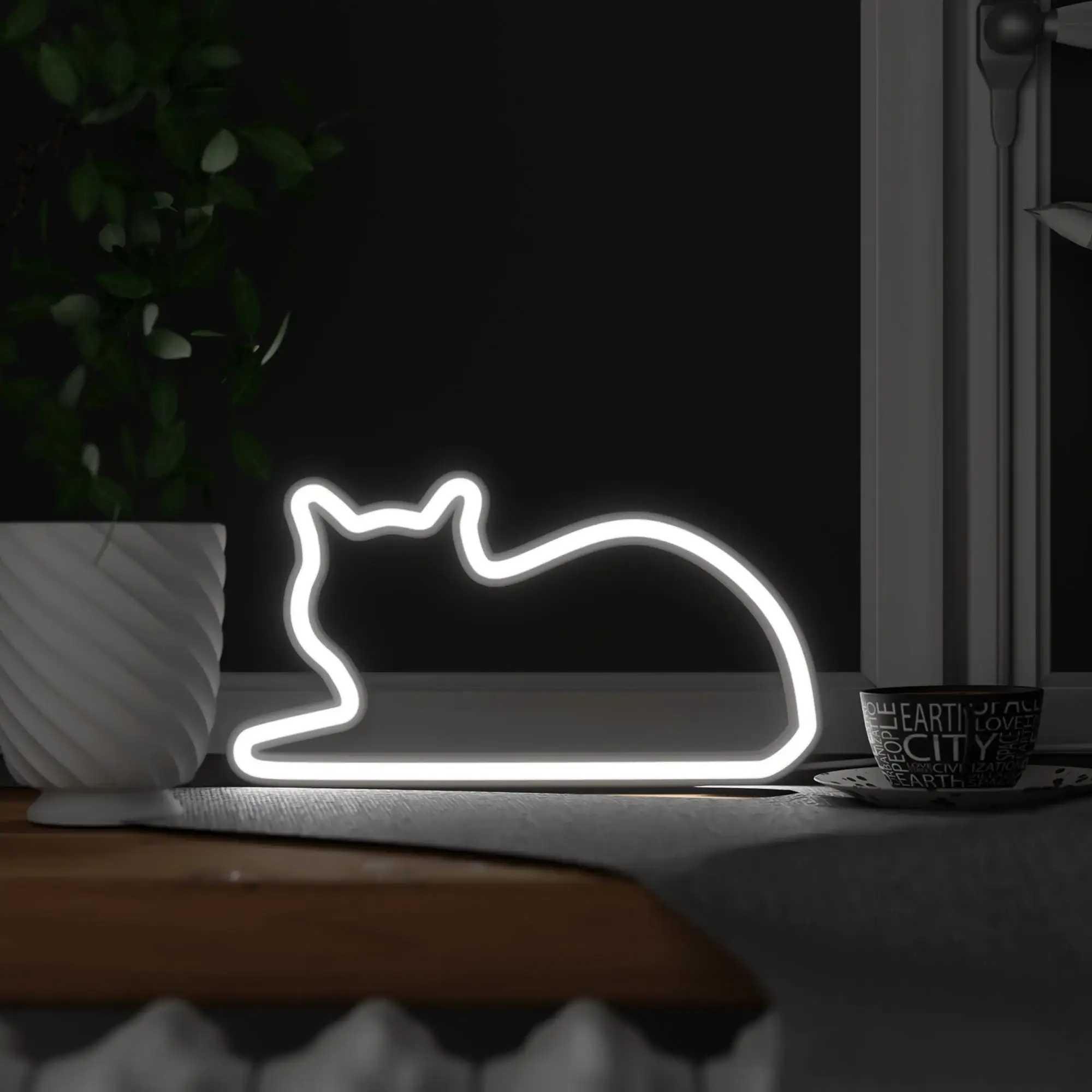 Cat Light Sitting LED Neon Light > Upright - Image 7