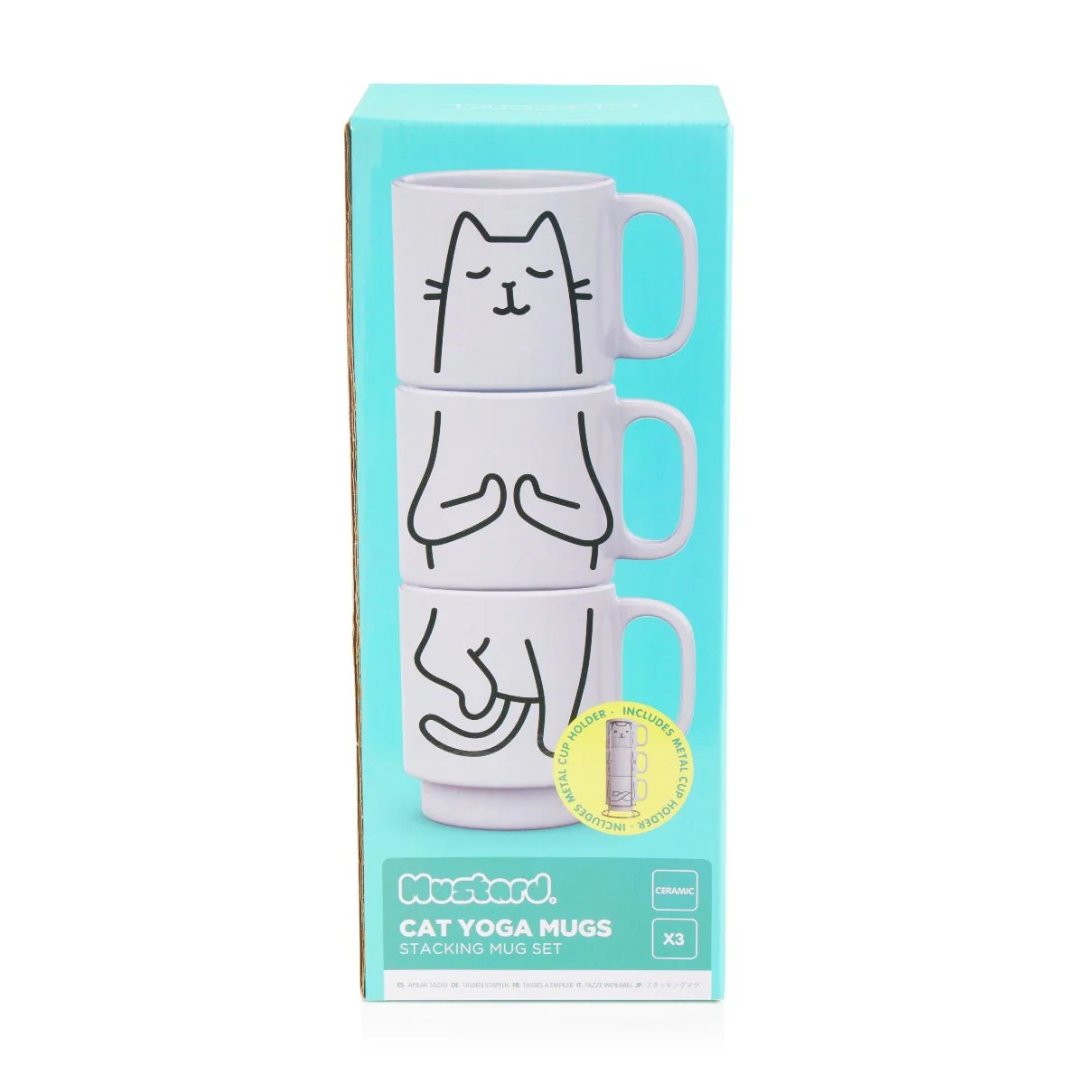 Hilarious Cat Yoga Novelty Mug Set - Image 3