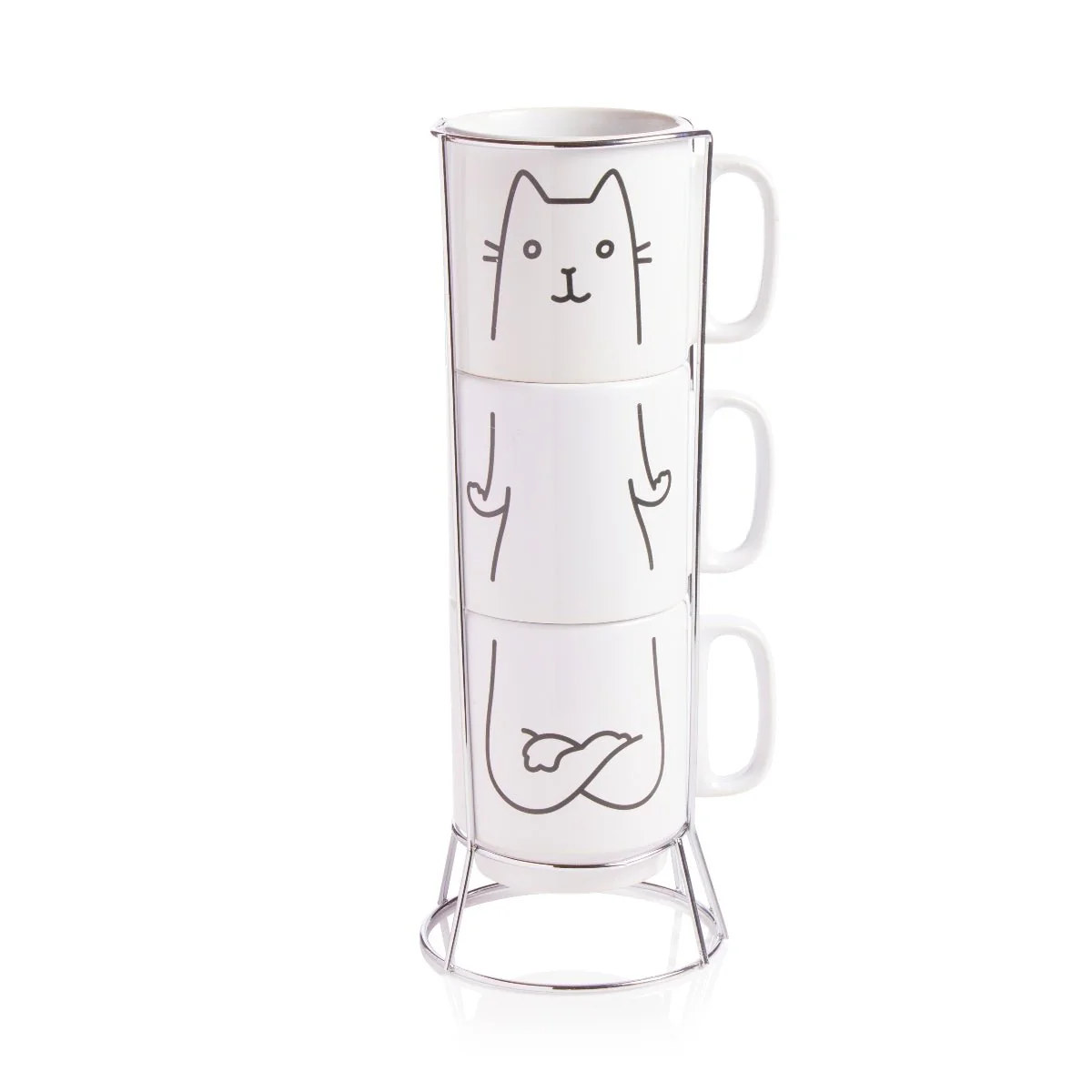 Hilarious Cat Yoga Novelty Mug Set - Image 4