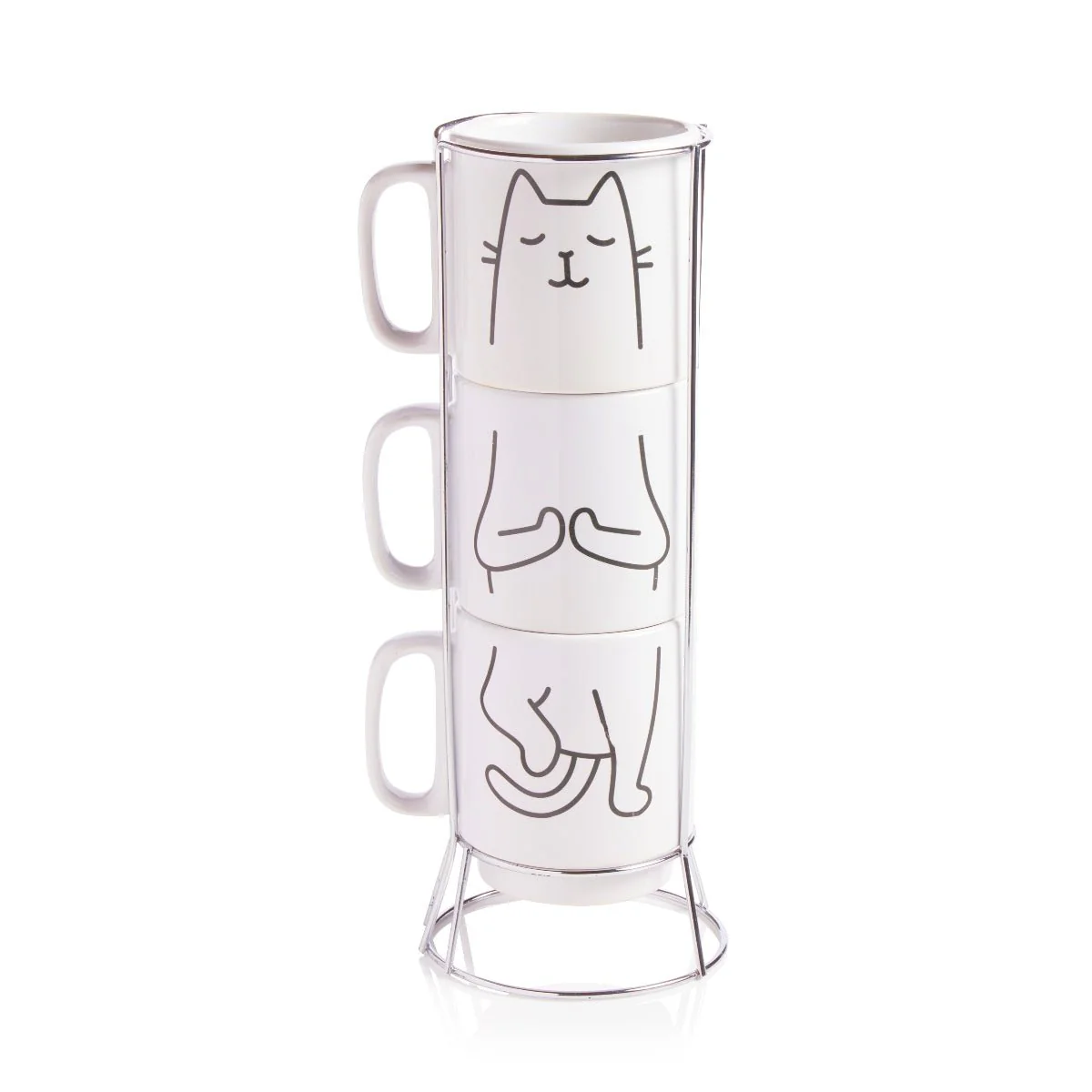 Hilarious Cat Yoga Novelty Mug Set - Image 5